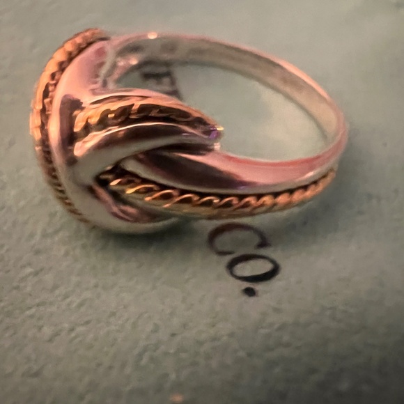 Tiffany & Co Vintage Crossover X Ring Sterling Silver & 18K Gold Size 7.25 - Picture 4 of 9